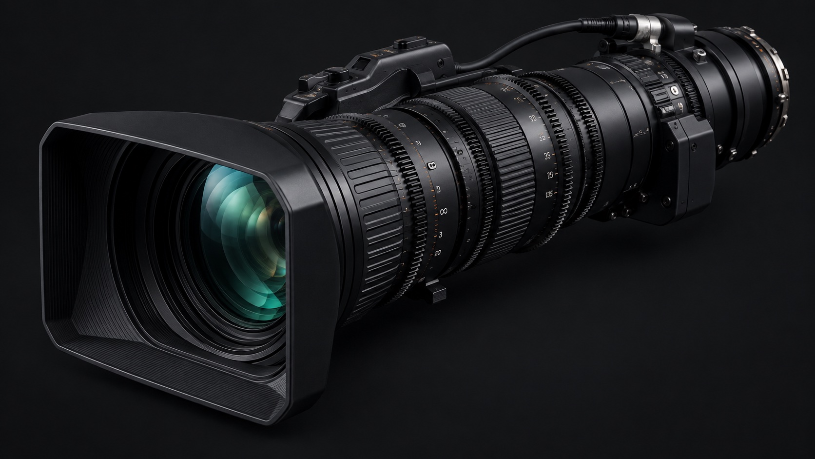 Assembled broadcast lens — concept visualization